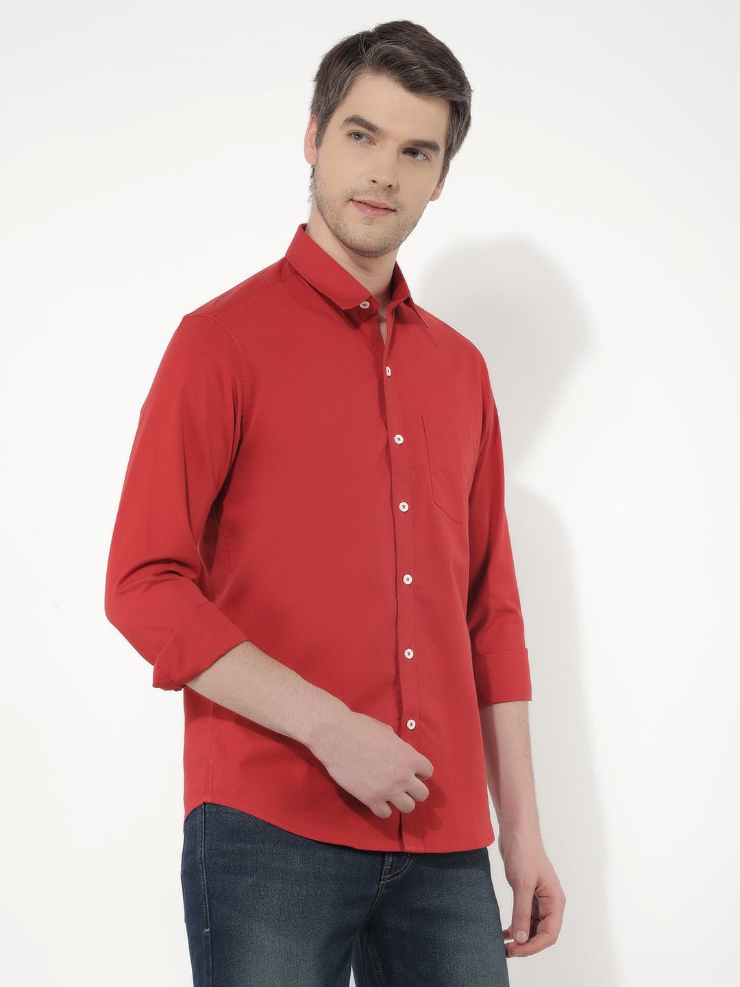 Numero Uno Men Solid Red Shirt